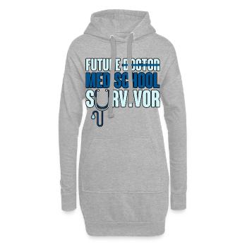 Survivant de la future école de médecine 2 - Sweat-shirt à capuche long Femme - gris chiné - Devant