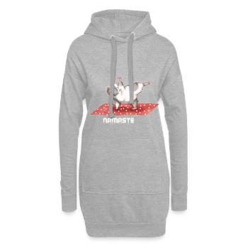 Méditation yoga cochon d'Inde - Sweat-shirt à capuche long Femme - gris chiné - Devant