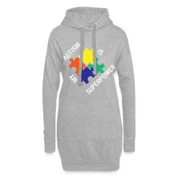 Autism is my Superpower - Puzzle - Spruch - Hoodie-Kleid - Grau meliert - Vorne