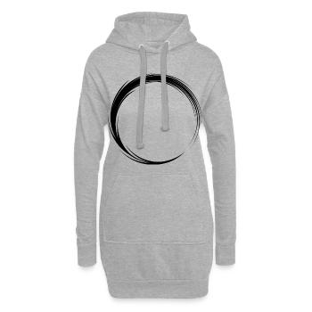 Kreis Symbol Form Schwarz - Hoodie-Kleid - Grau meliert - Vorne