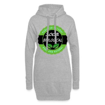 100% Bilogical Vegan - Hoodie-Kleid - Grau meliert - Vorne