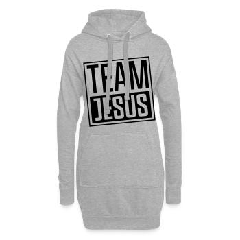 équipe jésus christ - Sweat-shirt à capuche long Femme - gris chiné - Devant