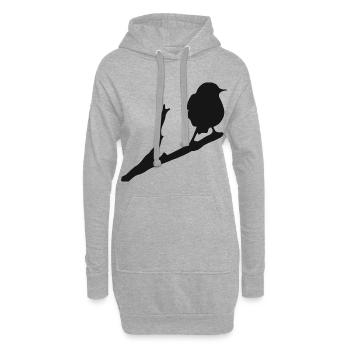 Oiseau Drossel Corbeau Faucon Merle Moineau Bussard - Sweat-shirt à capuche long Femme - gris chiné - Devant