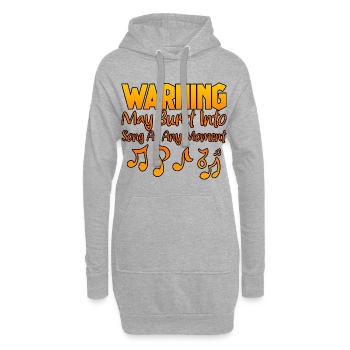 L’avertissement peut éclater en chanson à tout moment 2 - Sweat-shirt à capuche long Femme - gris chiné - Devant