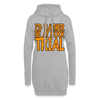 Je préfère être à un procès fictif 3 - Sweat-shirt à capuche long Femme - gris chiné - Devant