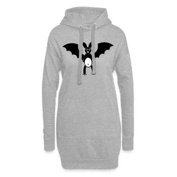 Drôle de chauve-souris - Sweat-shirt à capuche long Femme - gris chiné - Devant