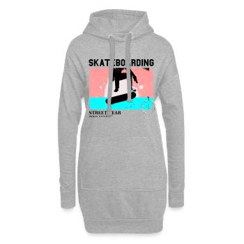 Skateboarding Skate Skater Skateboard Sk8 Vintage - Sweat-shirt à capuche long Femme - gris chiné - Devant
