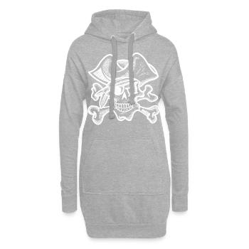 Pirate cache-œil - Sweat-shirt à capuche long Femme - gris chiné - Devant