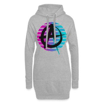Anarchiste Anarchisme Anarchie Néon Symbole - Sweat-shirt à capuche long Femme - gris chiné - Devant