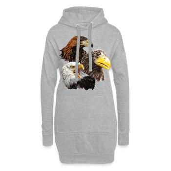 Oiseaux de proie - Sweat-shirt à capuche long Femme - gris chiné - Devant
