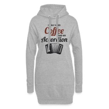 Kaffee Akkordeon Polka Musik Musiker Geschenk - Hoodie-Kleid - Grau meliert - Vorne