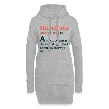 Disc Golf Frisbee Player Coach Stupid Tree Gift - Sweat-shirt à capuche long Femme - gris chiné - Devant