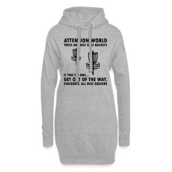Cadeau drôle d'humour de joueur de golf de disque de golfeur de frisbee - Sweat-shirt à capuche long Femme - gris chiné - Devant