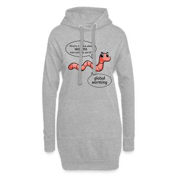 Compostage Compostage Jardin Worm Humour - Sweat-shirt à capuche long Femme - gris chiné - Devant