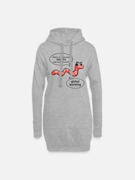 Kompostkompost Gartengarten Wurm Humor - Hoodie-Kleid - Grau meliert