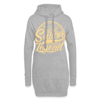 Segel Legende, Kapitän - Hoodie-Kleid - Grau meliert - Vorne