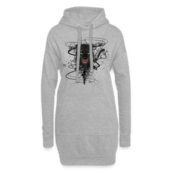 Der Schwarze Panther - Hoodie-Kleid - Grau meliert - Vorne