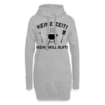 Grill Grillen Sprüche Humor Grillsaison - Hoodie-Kleid - Grau meliert - Vorne