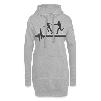 Staffellauf Athlet Leichtathletik Herzschlag - Hoodie-Kleid - Grau meliert - Vorne