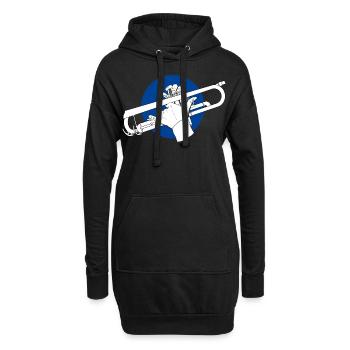 Trompete Musik Piccolotrompete Pikkolotrompete - Hoodie-Kleid - Schwarz - Vorne