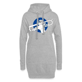 Musique de trompette Piccolo Trompette Piccolo Trompette - Sweat-shirt à capuche long Femme - gris chiné - Devant