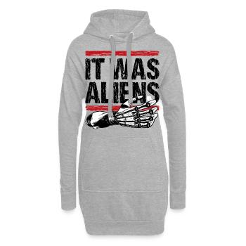 It was aliens - Hoodie-Kleid - Grau meliert - Vorne