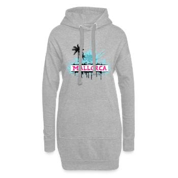 Majorque Espagne Île d’été Palmiers Beach Party - Sweat-shirt à capuche long Femme - gris chiné - Devant