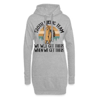 Herzschlag Bergsteiger mit Hund Wanderer Berg - Hoodie-Kleid - Grau meliert - Vorne