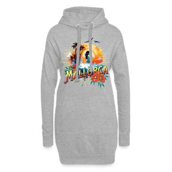 Majorque Espagne Île d’été Palmiers Beach Party - Sweat-shirt à capuche long Femme - gris chiné - Devant