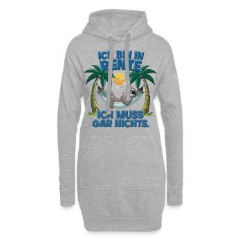 Ich Bin In Rente, Ich Muss Gar Nichts - Hoodie-Kleid - Grau meliert - Vorne