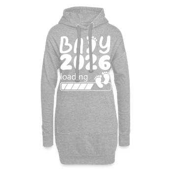Bébé 2026 Chargement Empreintes de pas mignonnes - Sweat-shirt à capuche long Femme - gris chiné - Devant