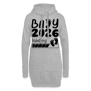 Bébé 2026 Chargement des empreintes de pas - Sweat-shirt à capuche long Femme - gris chiné - Devant