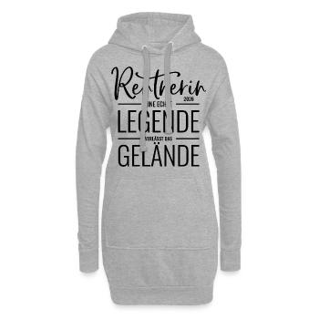 Rentnerin 2026 Eine Legende verlässt das Gelände - Hoodie-Kleid - Grau meliert - Vorne