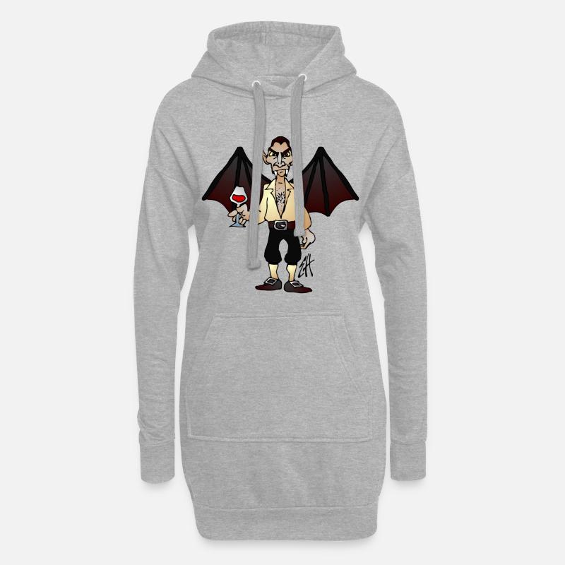 Vampir - Hoodie-Kleid - Grau meliert