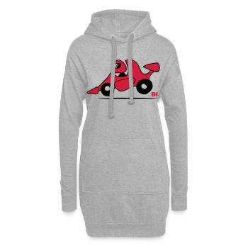 voiture de course - Sweat-shirt à capuche long Femme - gris chiné - Devant