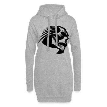 Art moderne de crâne (frais de crâne) - Sweat-shirt à capuche long Femme - gris chiné - Devant