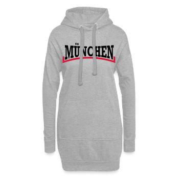 München Schrift zweifarbig - Hoodie-Kleid - Grau meliert - Vorne
