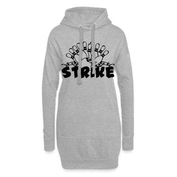 Bowling Strike , Fun Shirt , Strike (25) - Hoodie-Kleid - Grau meliert - Vorne