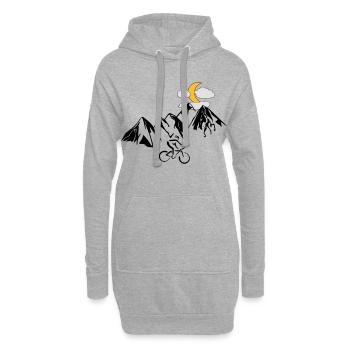Les vététistes avec des montagnes - Sweat-shirt à capuche long Femme - gris chiné - Devant