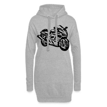 Motorrad , Hayabusa , Rennmaschine ,Kult (25) - Hoodie-Kleid - Grau meliert - Vorne