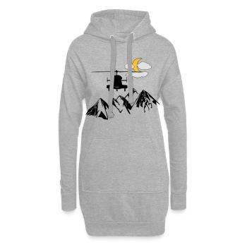 Hubschrauber - Hoodie-Kleid - Grau meliert - Vorne
