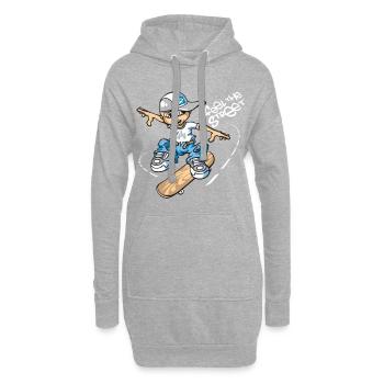 Garçon de patineur - Sweat-shirt à capuche long Femme - gris chiné - Devant