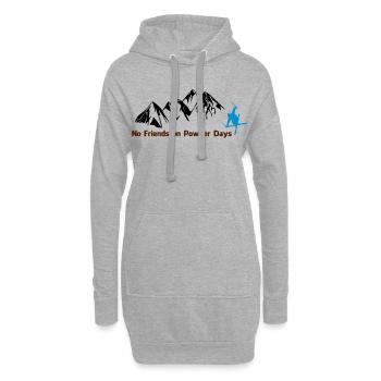 No Friends on Powder Days / Ski Freeride - Hoodie-Kleid - Grau meliert - Vorne