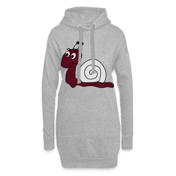 escargot - Sweat-shirt à capuche long Femme - gris chiné - Devant