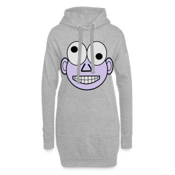 Lustiges Gesicht - Hoodie-Kleid - Grau meliert - Vorne
