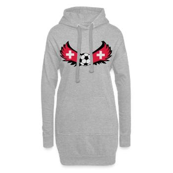 Schweizer Fussball - Hoodie-Kleid - Grau meliert - Vorne