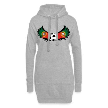 Football Portugal - Sweat-shirt à capuche long Femme - gris chiné - Devant