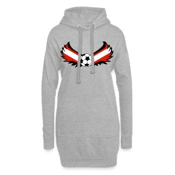 Autriche Football - Sweat-shirt à capuche long Femme - gris chiné - Devant