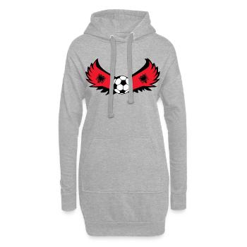 Football Albanie - Sweat-shirt à capuche long Femme - gris chiné - Devant