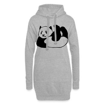 Panda, Bär,Tier, - Hoodie-Kleid - Grau meliert - Vorne